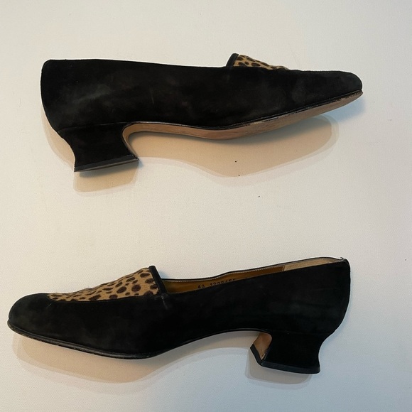 Martinez Valero Black and Tan Animal Print Loafers Size 8 - Picture 8 of 9